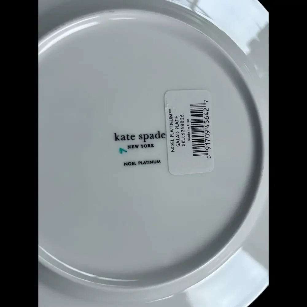 RARE NIB Kate Spade For Lenox  Noel Platinum 5 Piece Place Setting China Set